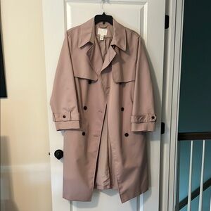 H&M Tan Trench Coat Classic Double-Breasted